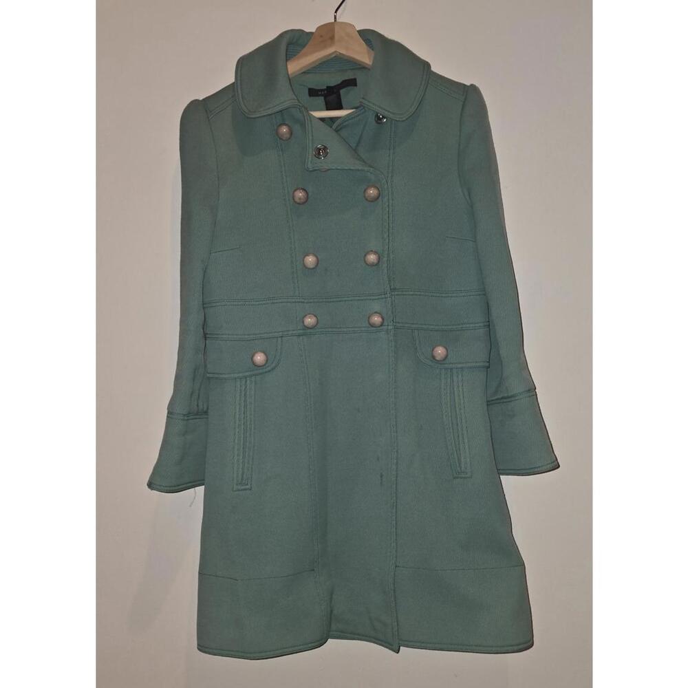 VTG Marc Jacobs Double-Breasted Light Blue Wool Blend Coat